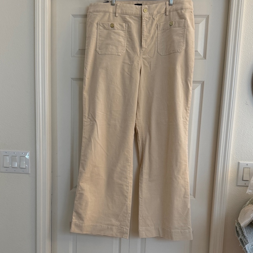 Beige Corduroy Wide Leg Front Pocket J Crew Factory Lizzie Pant 35 Tall Long